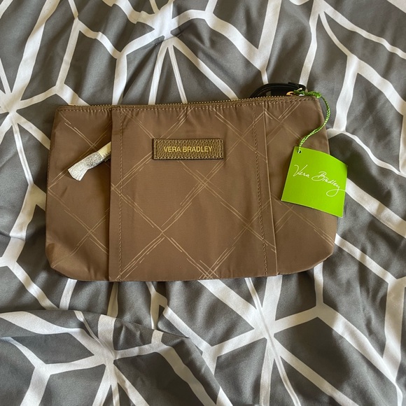 Vera Bradley Handbags - Vera Bradley Brown Preppy Polly Wristlet